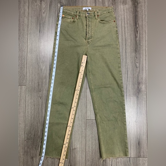 RE/DONE 70s Ultra High Rise Stove Pipe in Washed Sage Sz 27 - Picture 6 of 12